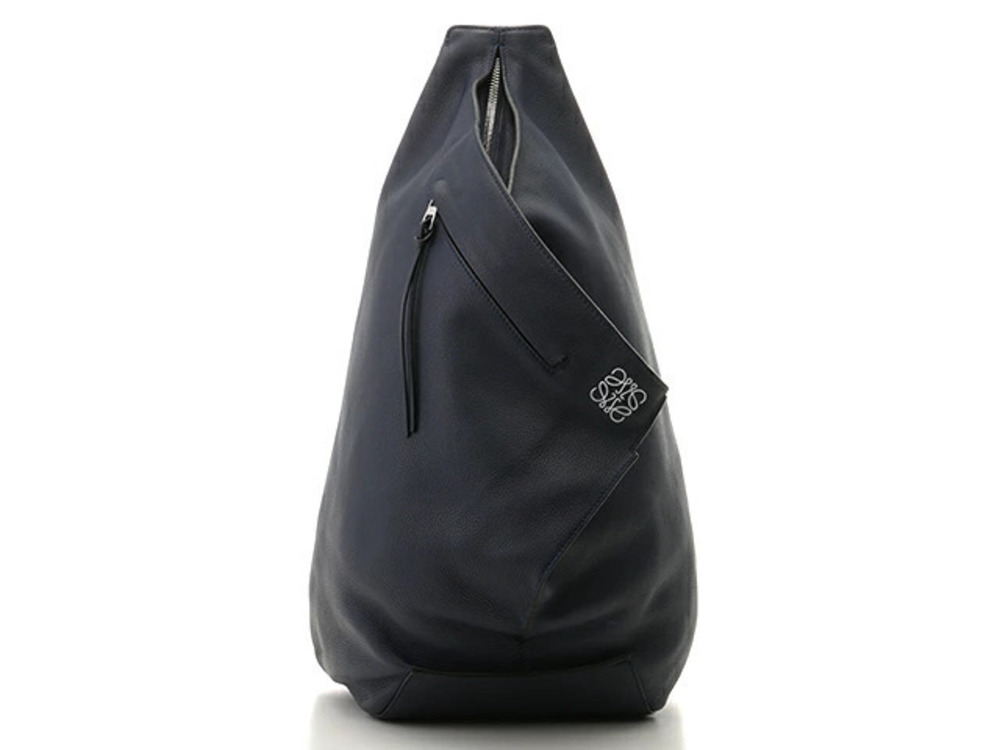Loewe Anton Shoulder Bag Navy Blue Leather